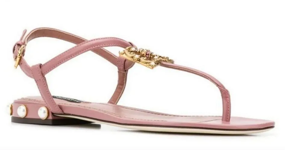 Amore Sandals with Logo, Pink