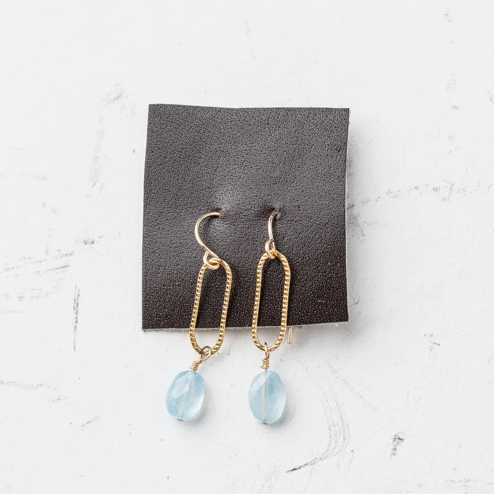 Aquamarine and Gold Shimmer Earrings