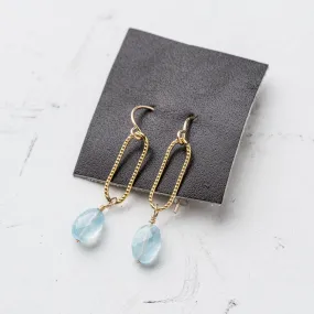 Aquamarine and Gold Shimmer Earrings