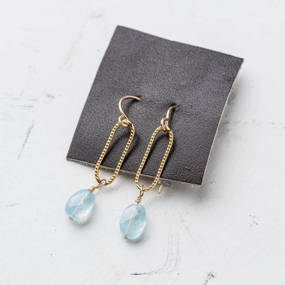 Aquamarine and Gold Shimmer Earrings