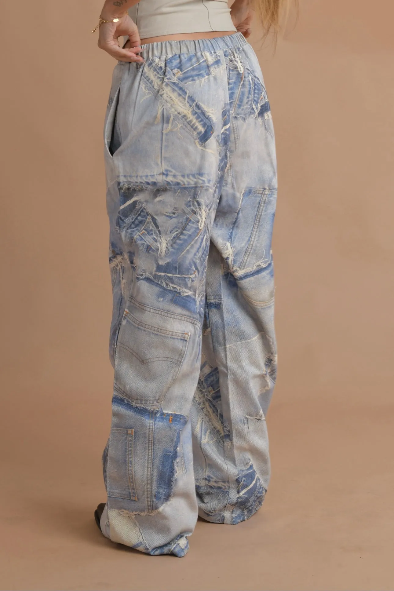 Blue Jean Drawstring Cargos