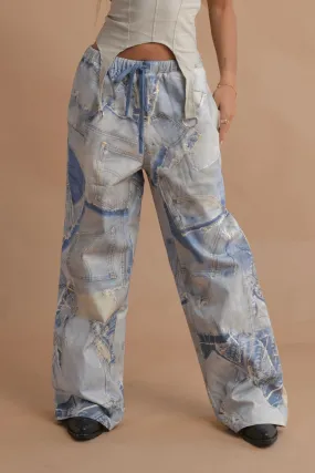 Blue Jean Drawstring Cargos