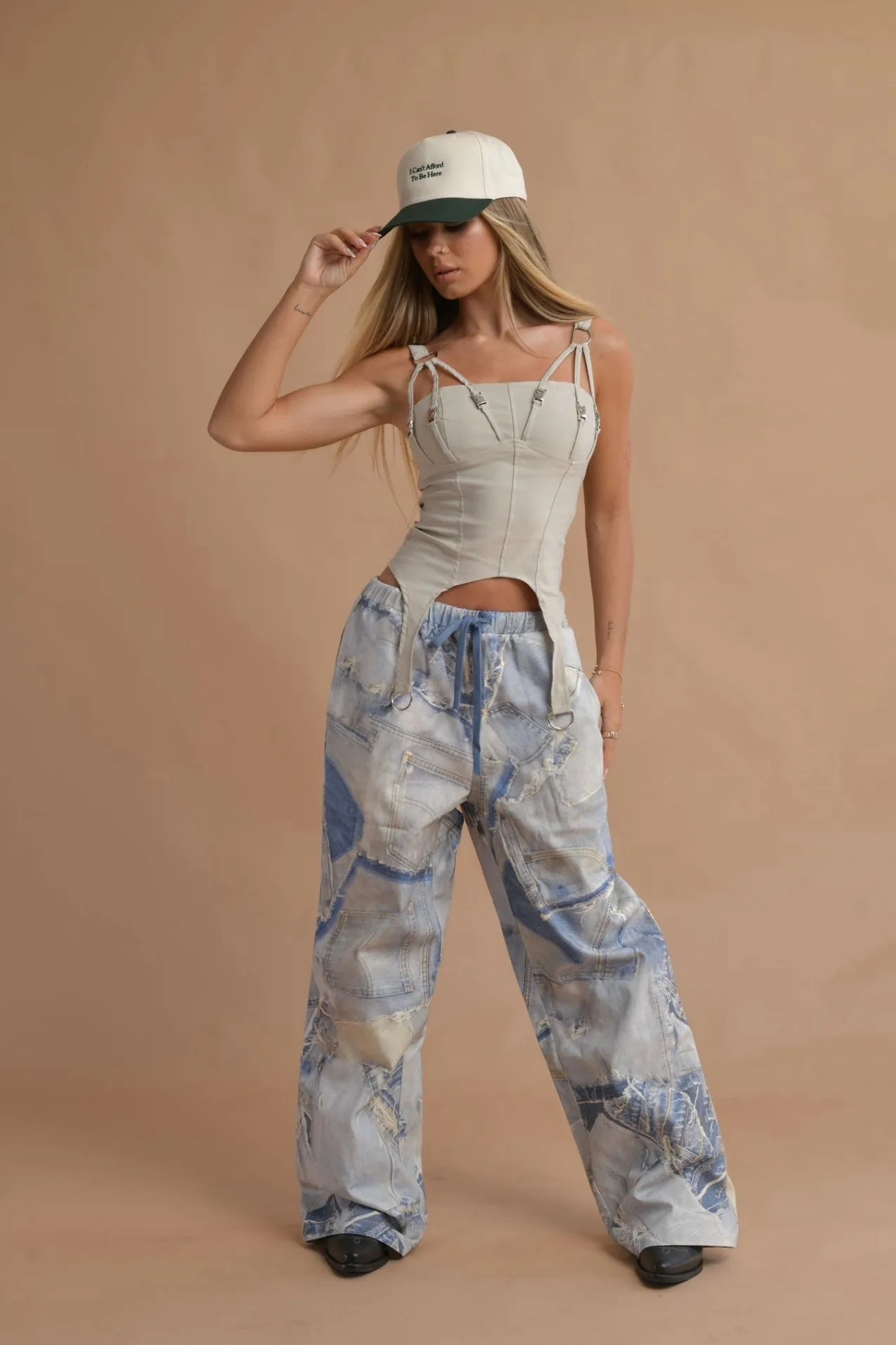 Blue Jean Drawstring Cargos