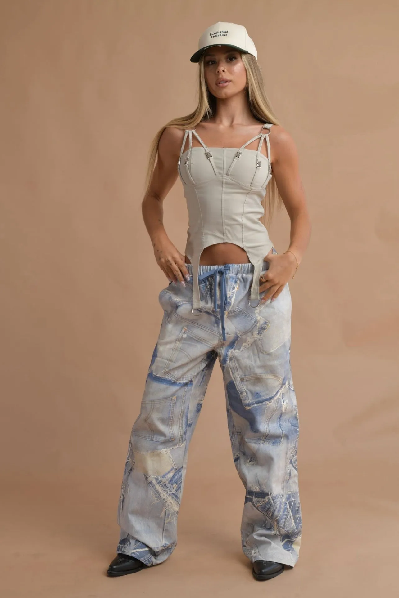 Blue Jean Drawstring Cargos