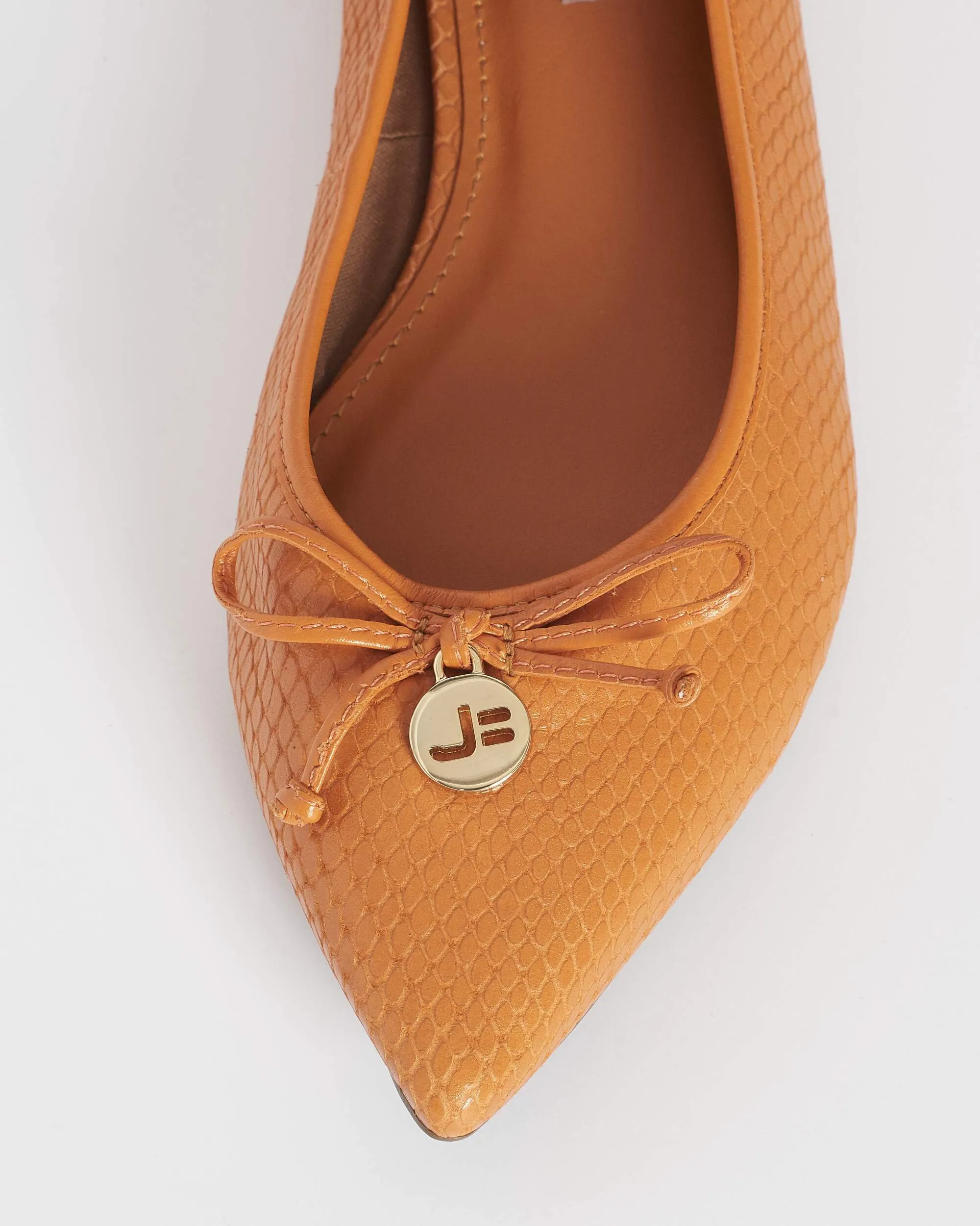 Bow Front Ballerina Flat - Orange