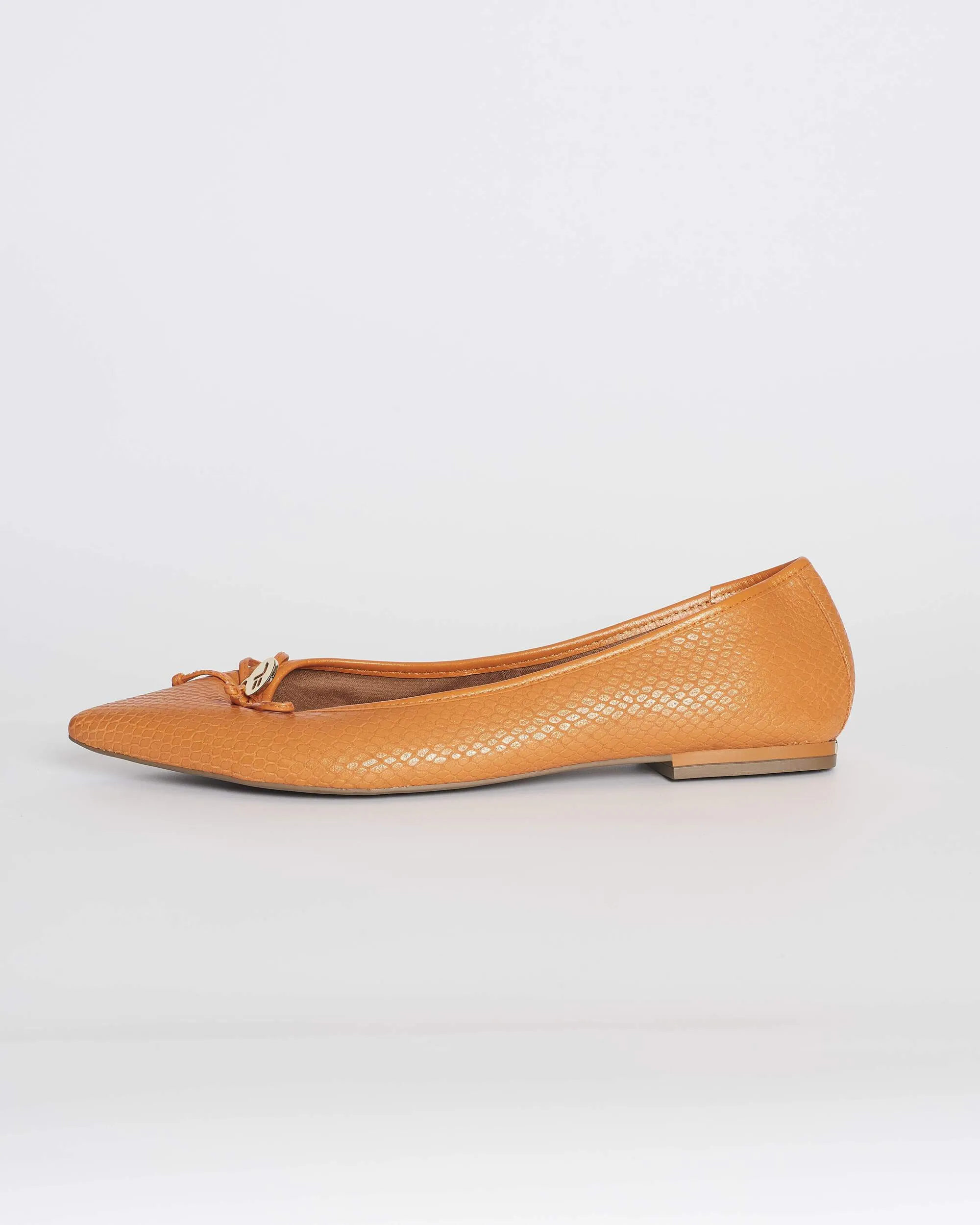 Bow Front Ballerina Flat - Orange