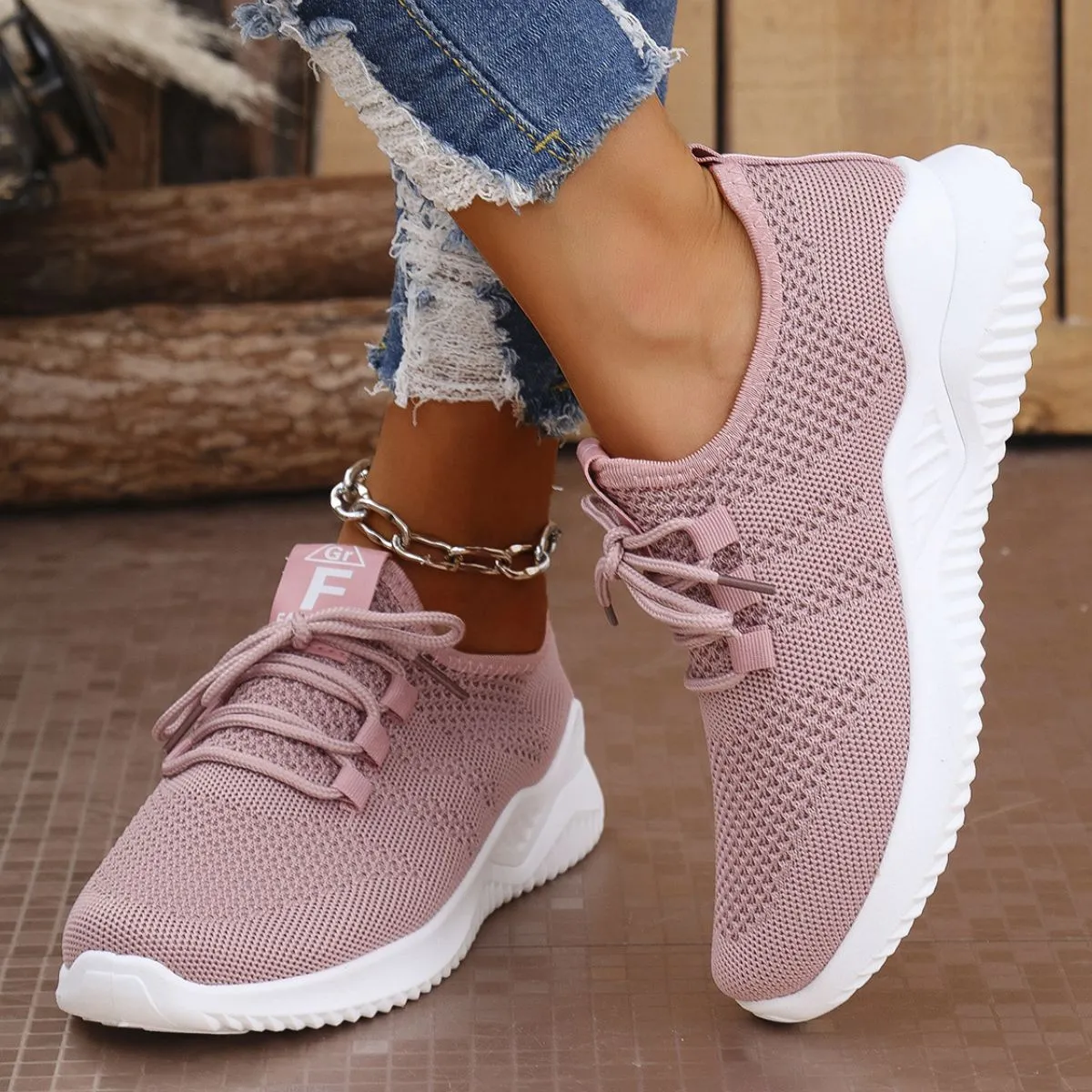 Breathable Mesh Lace Up Athletic Shoes (multiple color options)