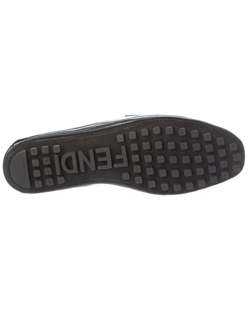FENDI Logo Leather Loafer