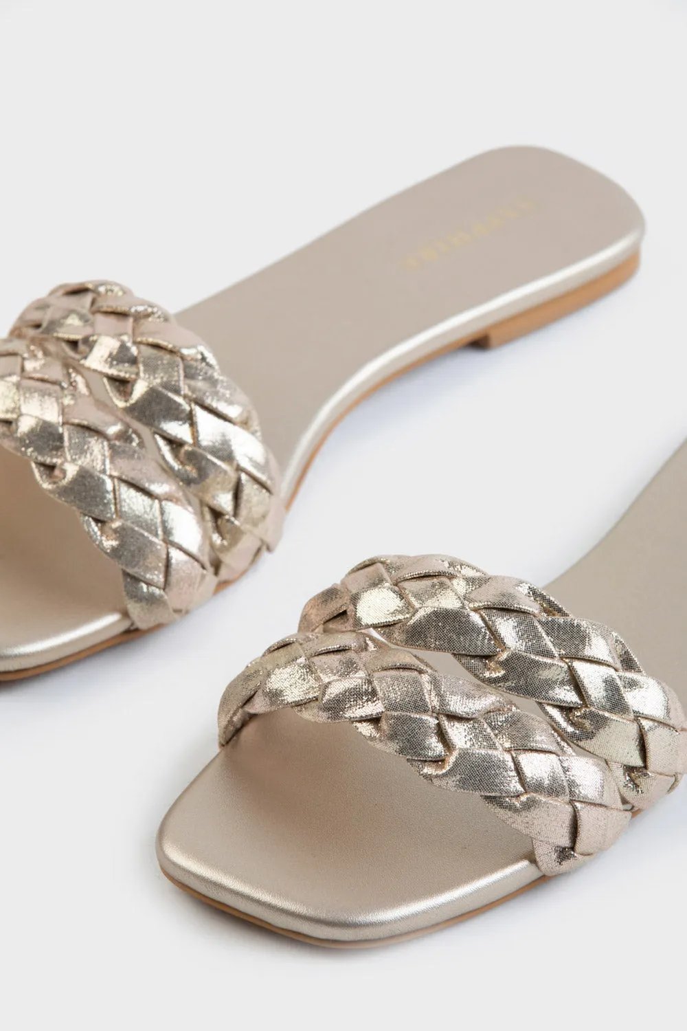 Gold Shimmery Flats