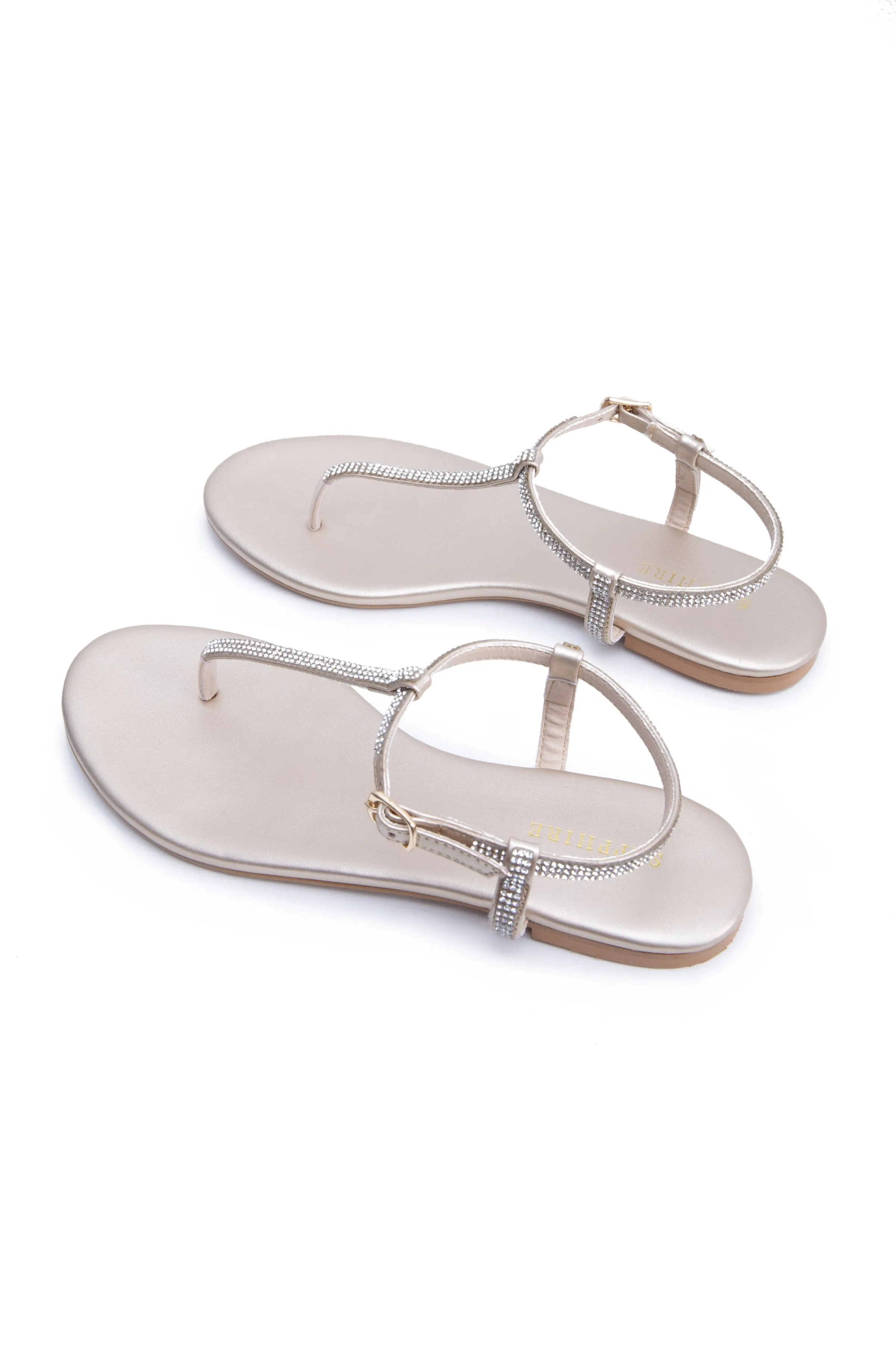 Golden Embellished Flats