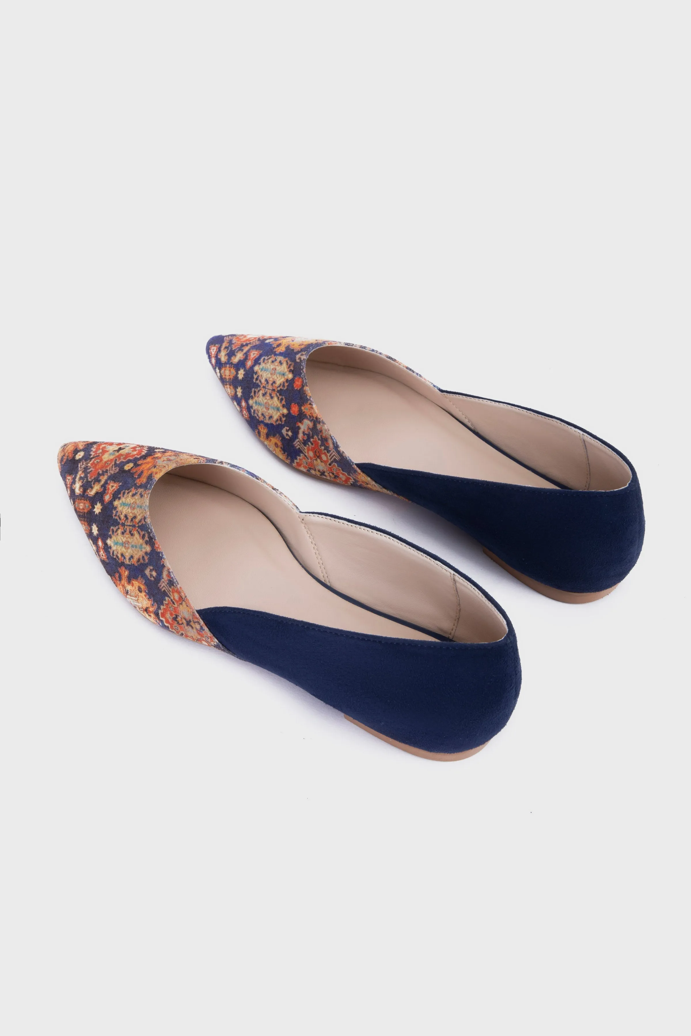 Printed Suede Flats