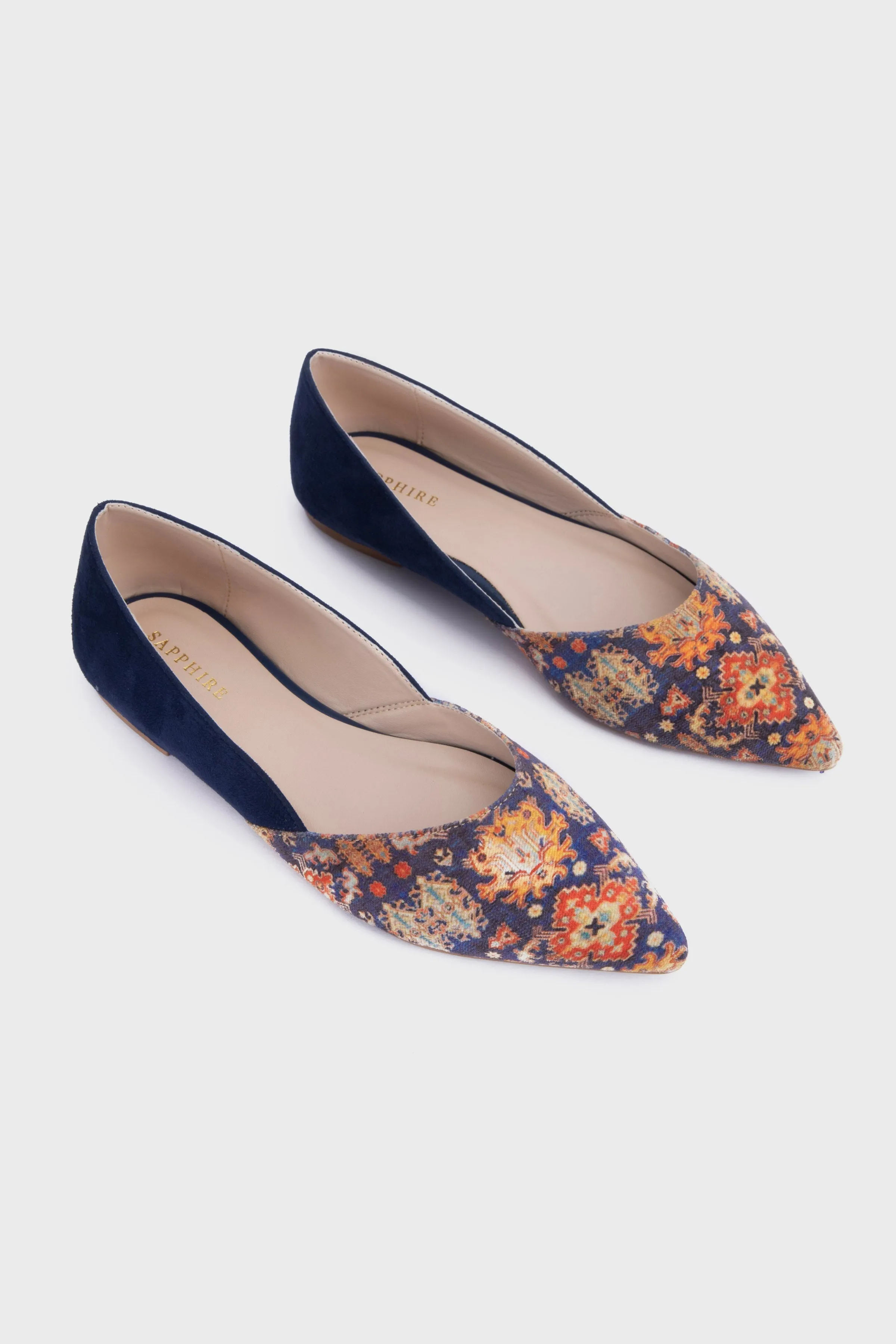 Printed Suede Flats