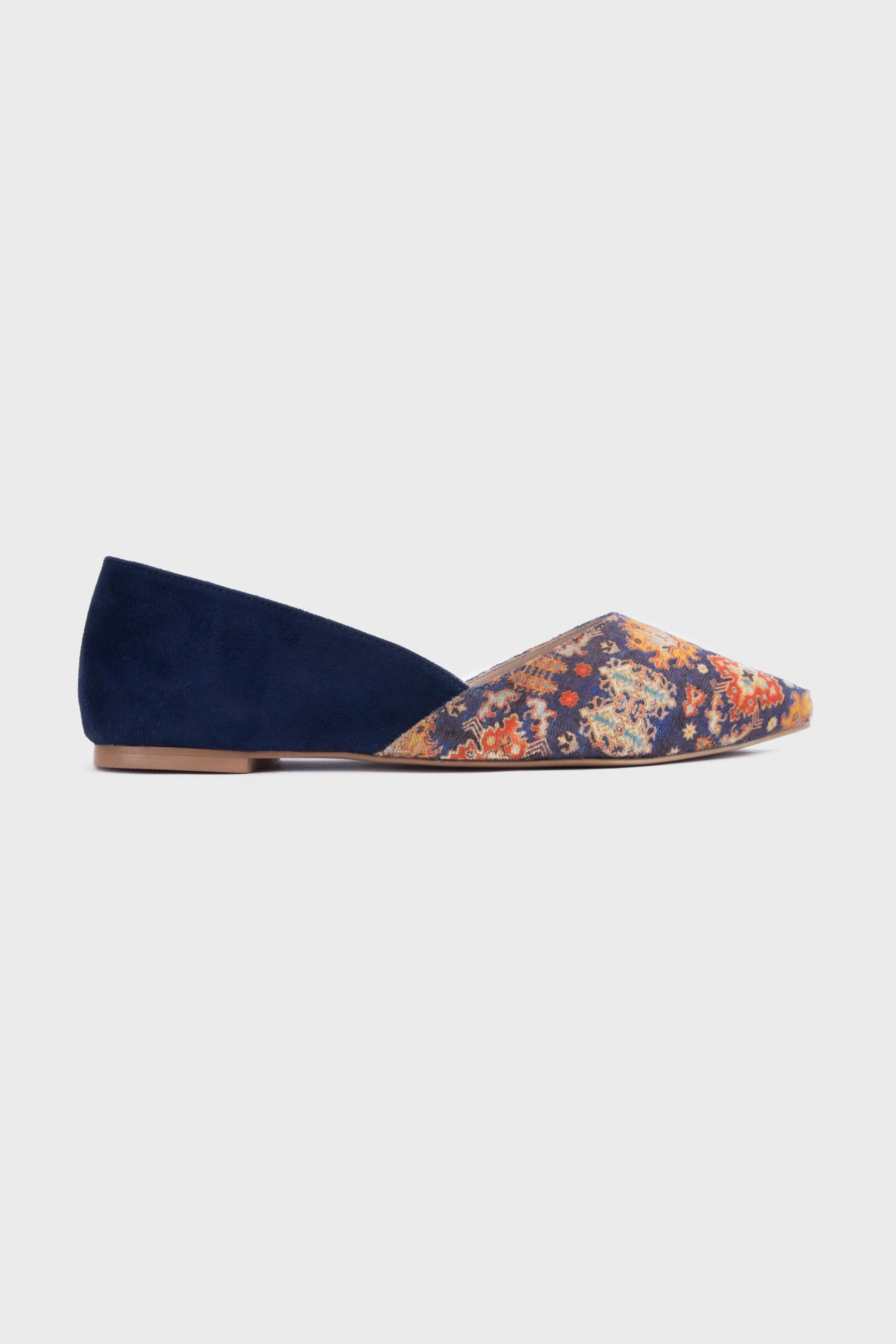 Printed Suede Flats