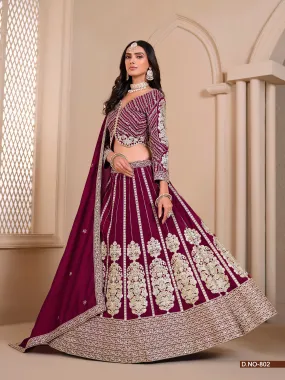 Red Party Wear Pure Shimmer Art Silk Bridal Lehenga Choli