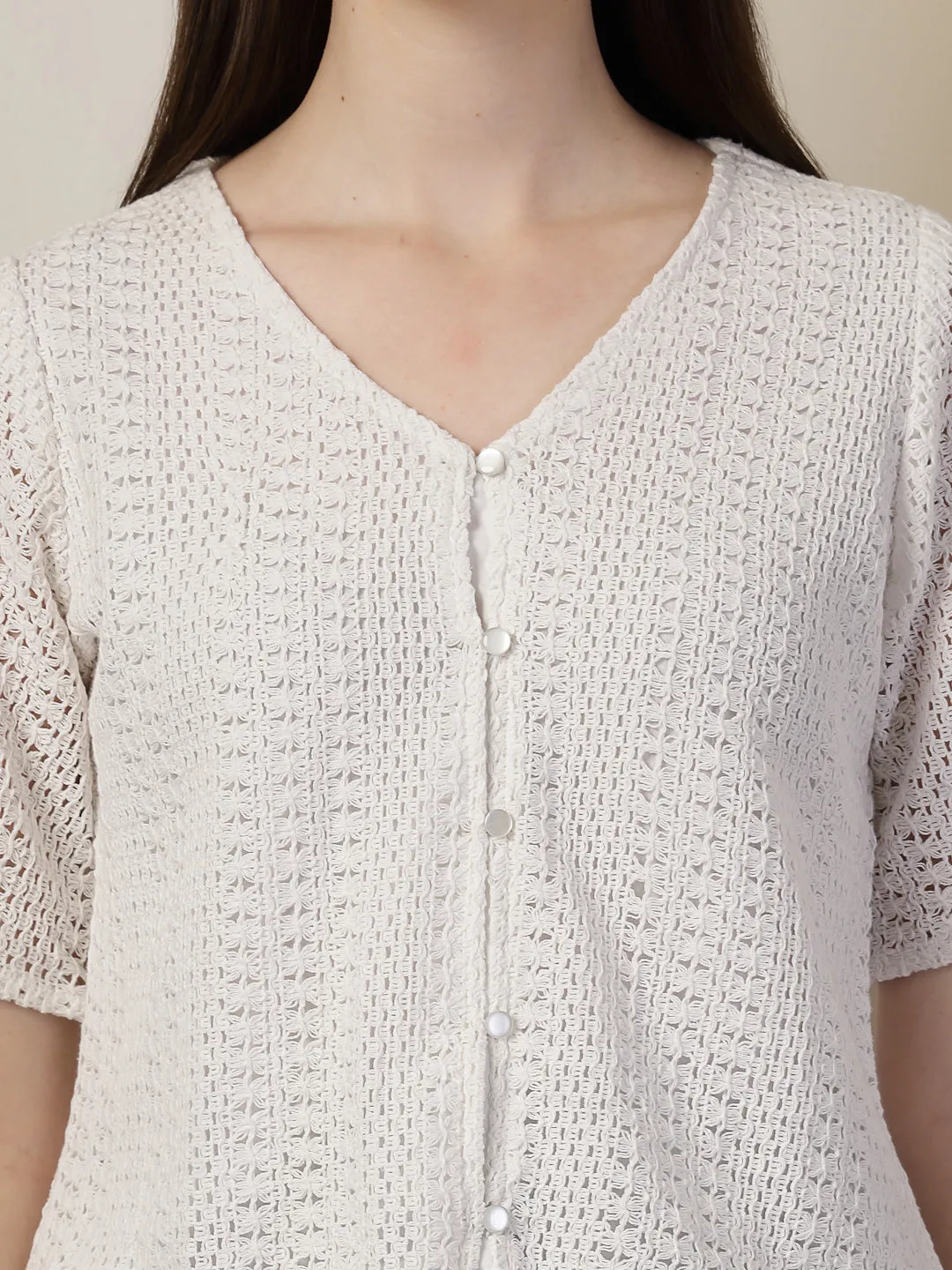 Style Quotien Women White Lace Top