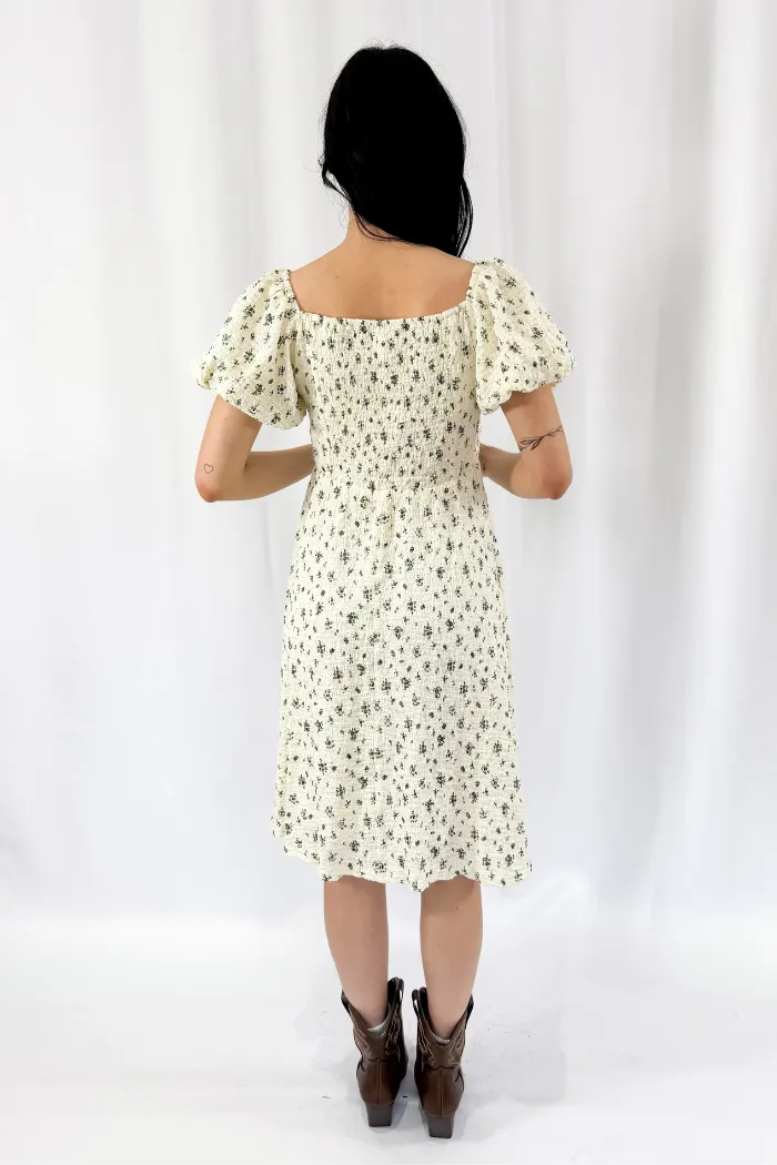 Textured Floral Mini Dress