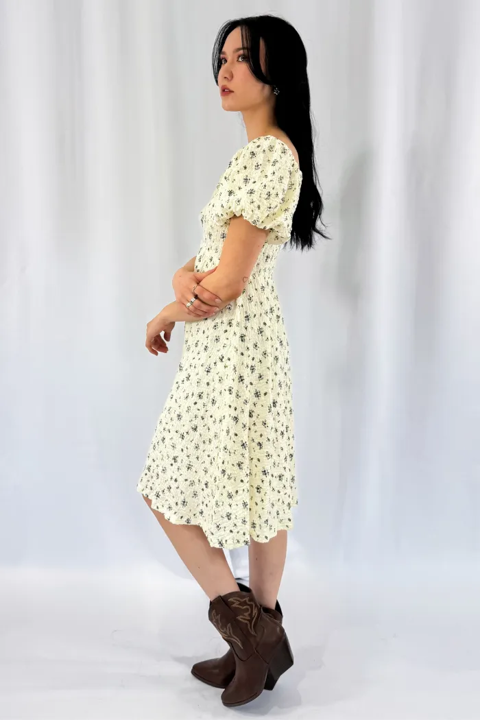 Textured Floral Mini Dress