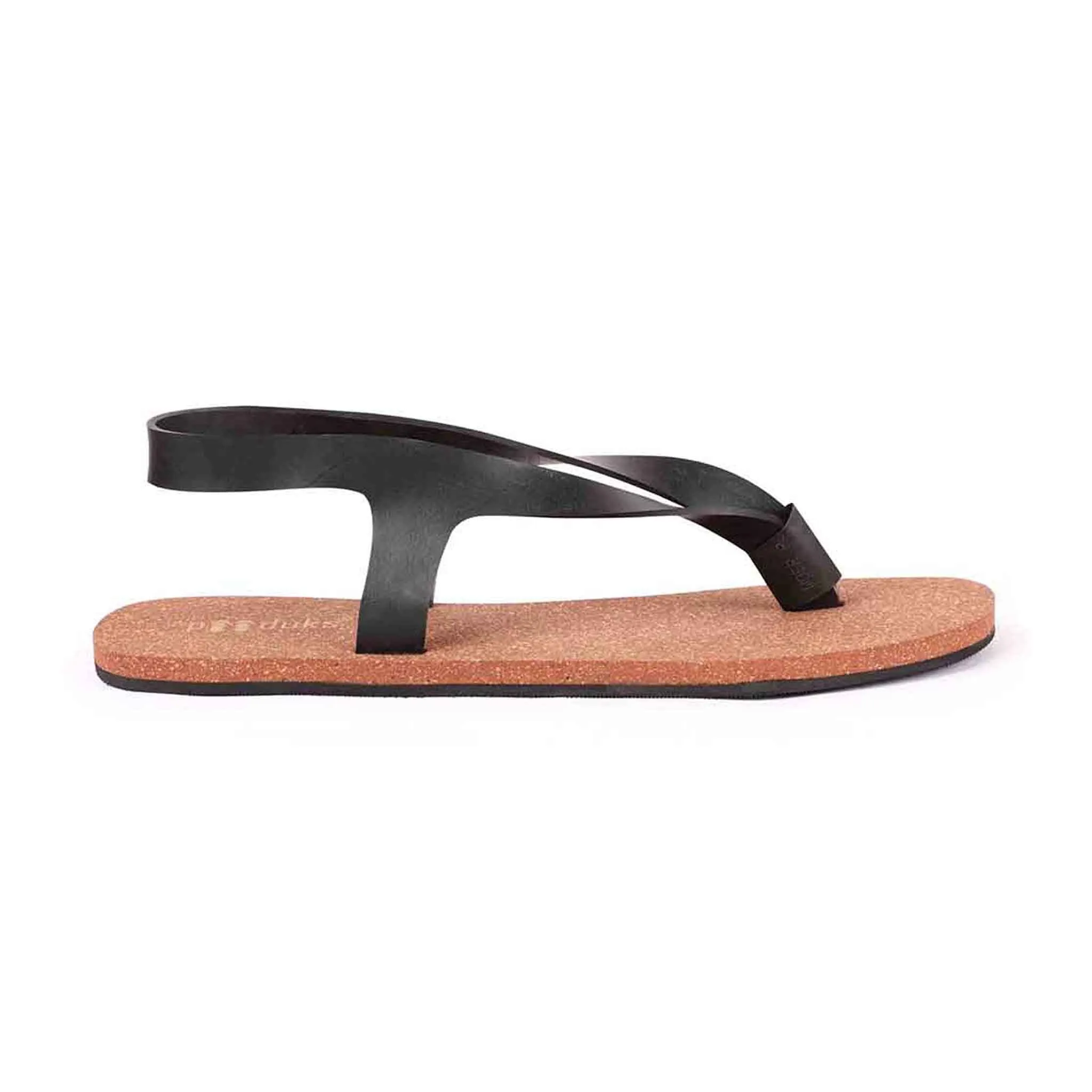 Thong-Strap Waterproof Cork Brown Sandals | Flats for Women