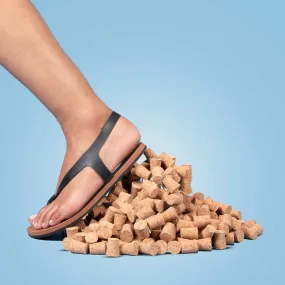 Thong-Strap Waterproof Cork Brown Sandals | Flats for Women