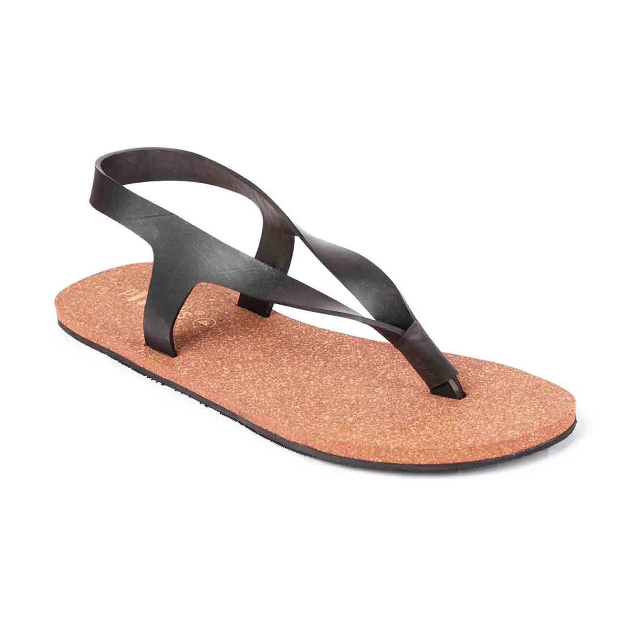 Thong-Strap Waterproof Cork Brown Sandals | Flats for Women