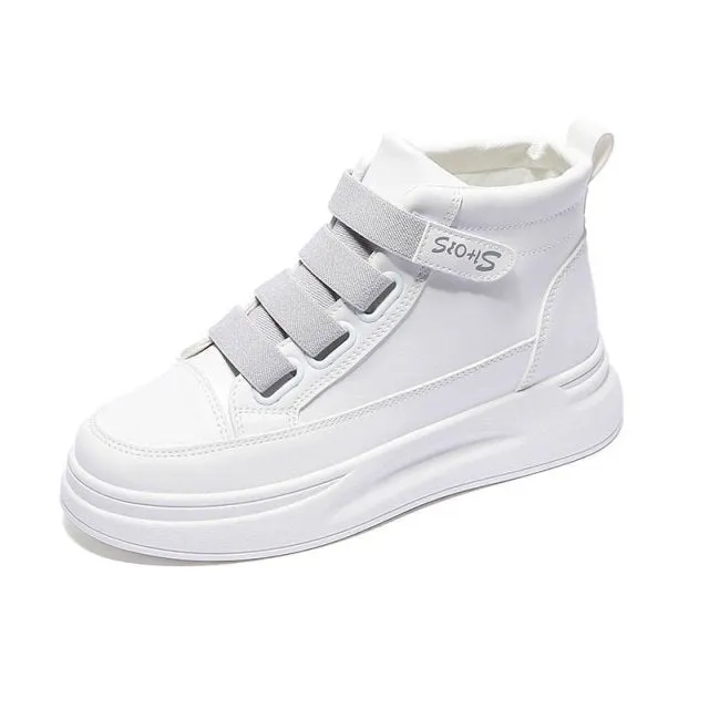 Uniwim Women Sneakers New Fashion Flock Women Casual Shoes Breathable Autumn Winter Lace-Up Flats Platform Women Shoes