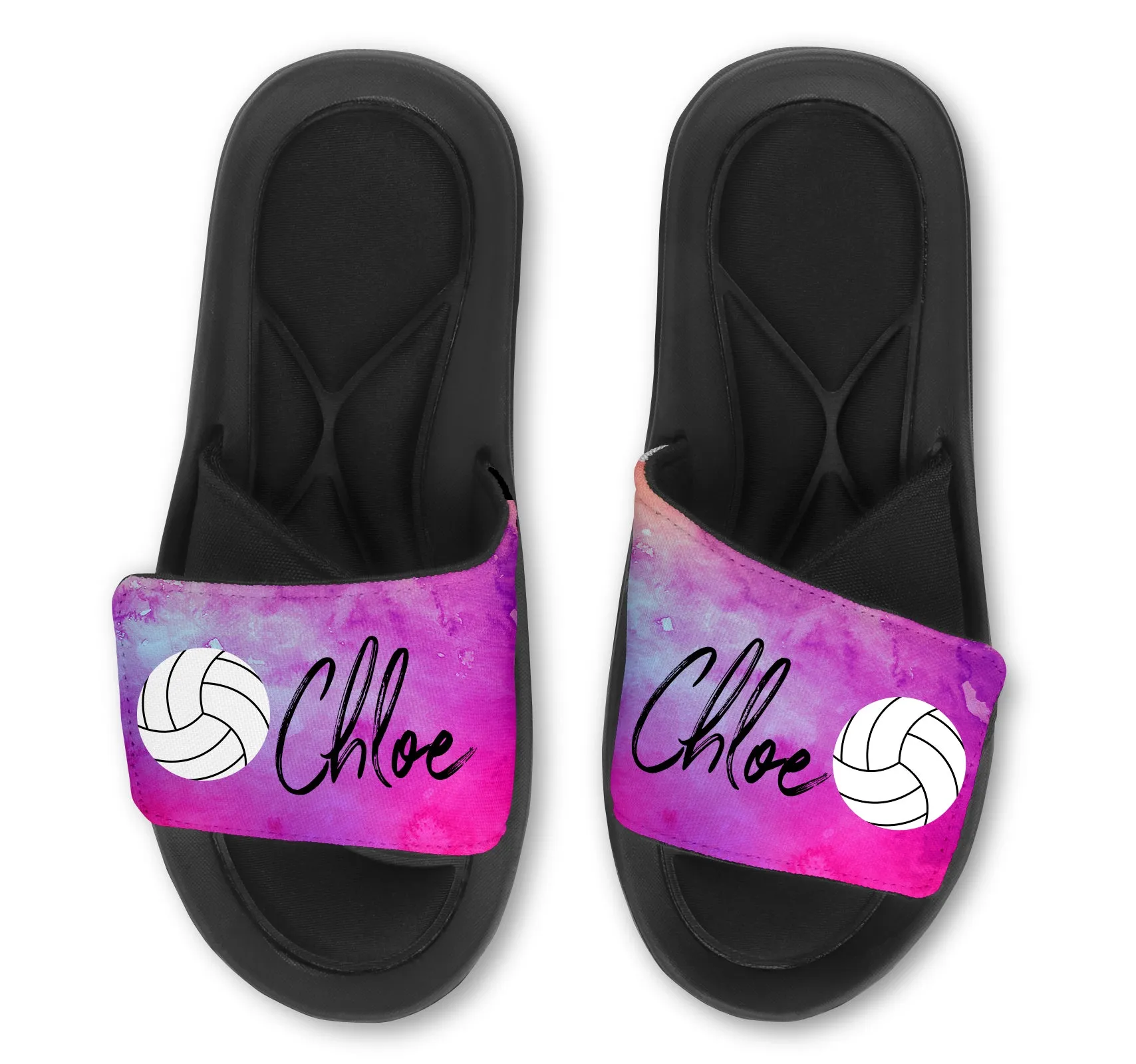 Volleyball Custom Slides / Sandals - Watercolor