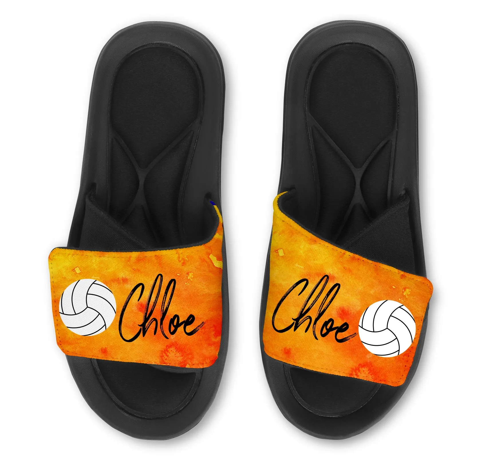Volleyball Custom Slides / Sandals - Watercolor