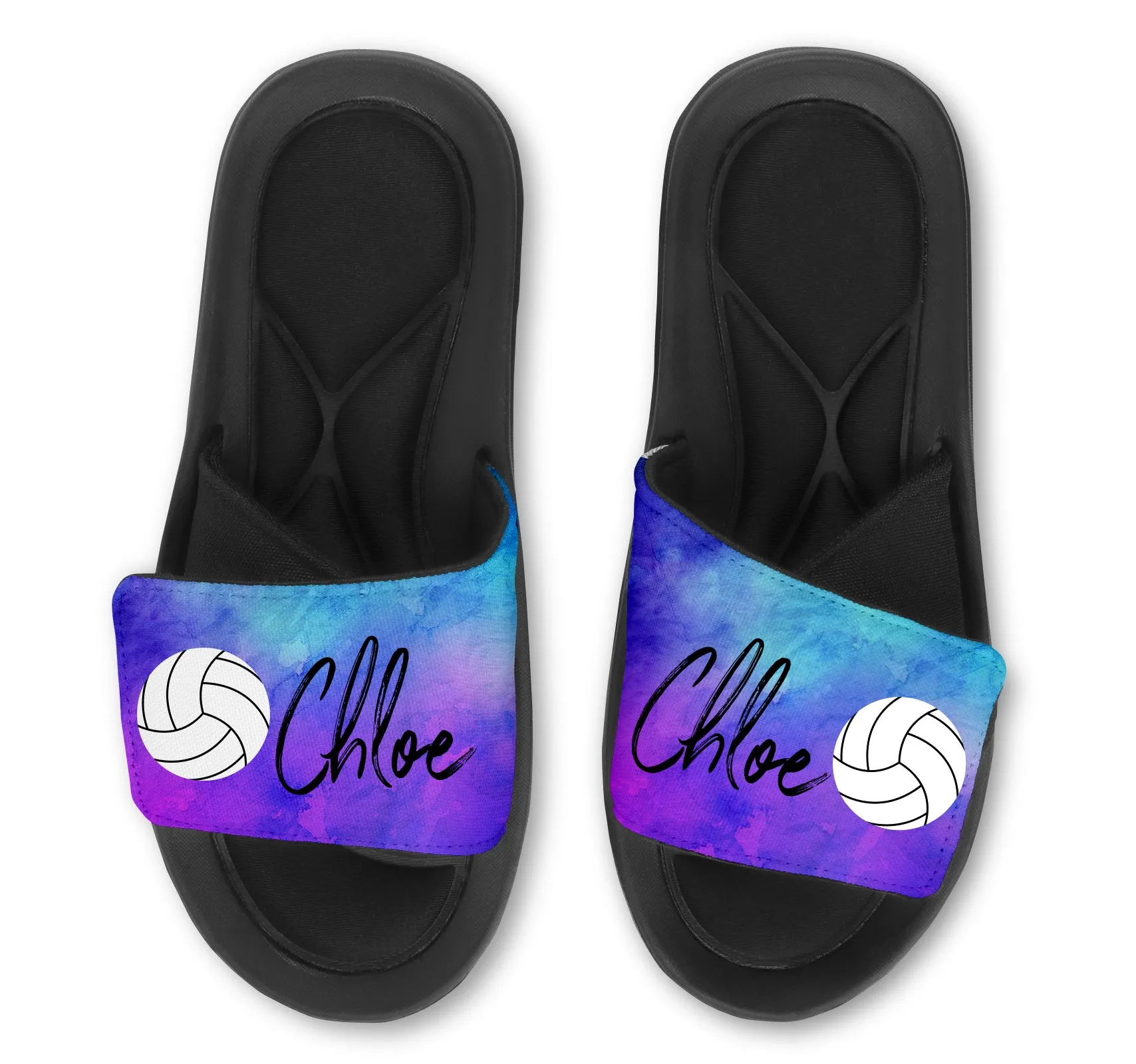 Volleyball Custom Slides / Sandals - Watercolor