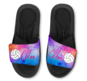 Volleyball Custom Slides / Sandals - Watercolor