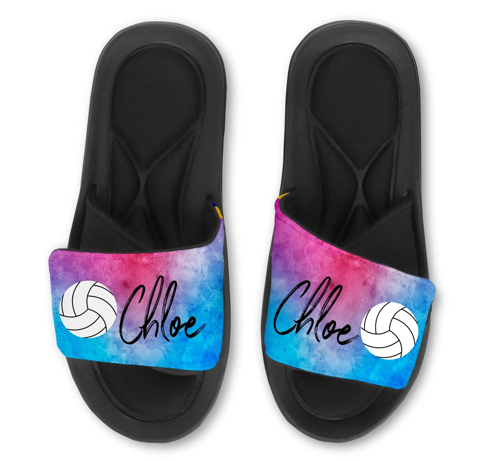 Volleyball Custom Slides / Sandals - Watercolor