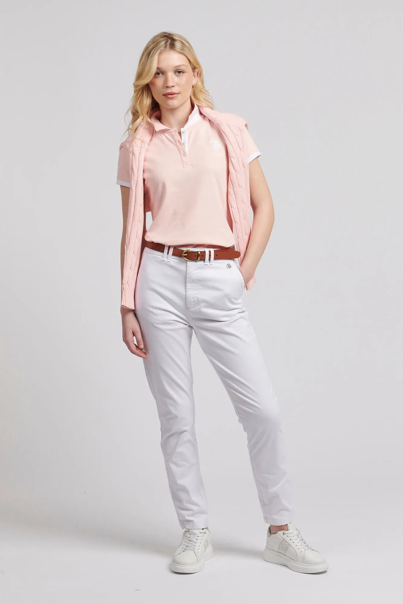 Womens Chino Trousers in Bright White