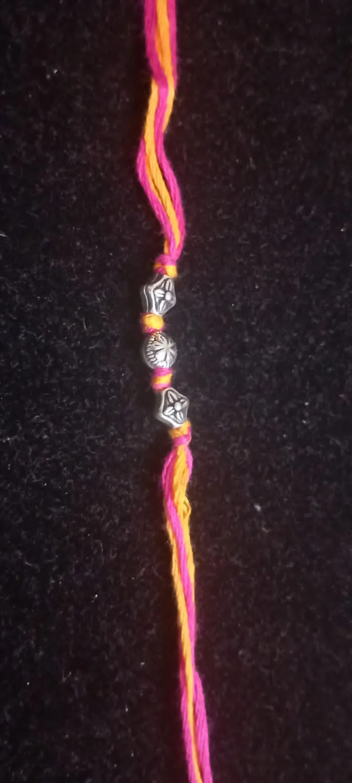 Yellow and Pink thread Rakhi